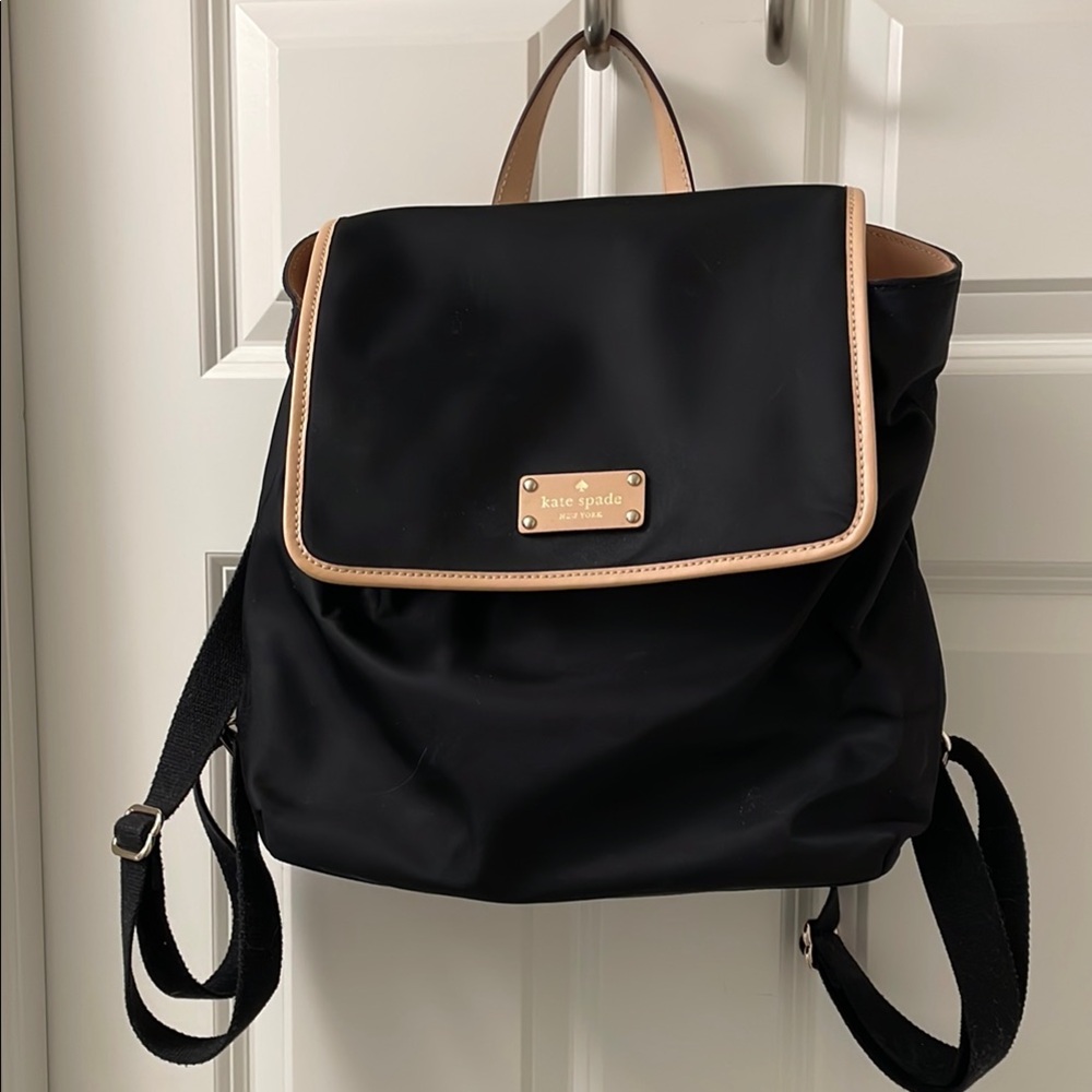 Kate Spade black nylon backpack